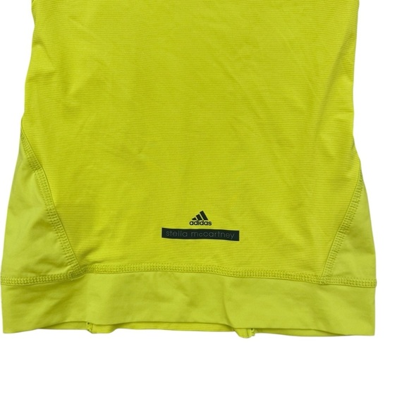 Adidas X Stella McCartney Neon Yellow Mesh Detail Top Size XSmall - Picture 5 of 8